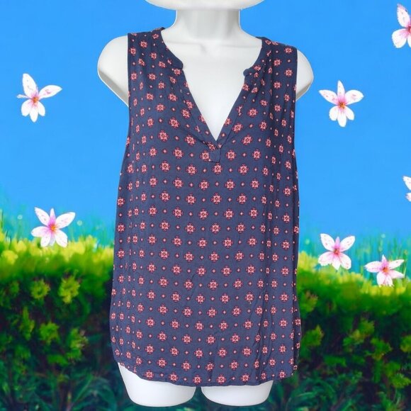 GAP SLEEVELESS, PRINTED BLOUSE - SIZE L - Picture 1 of 5
